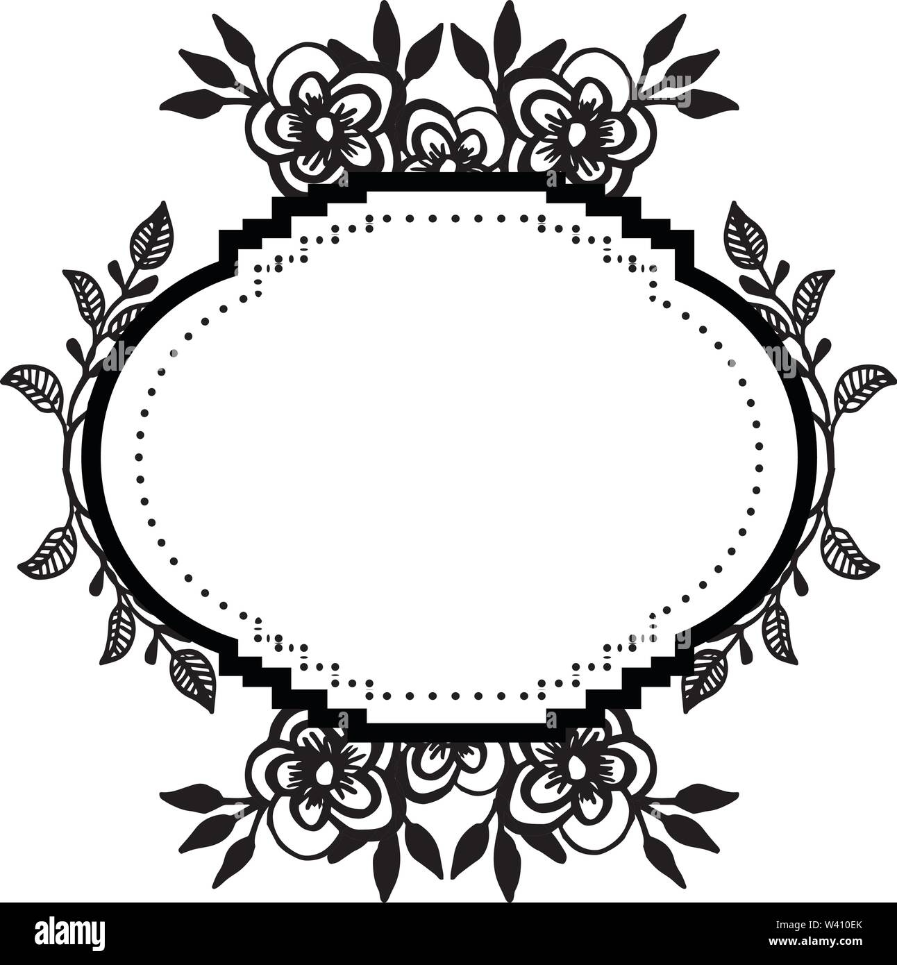 Vintage wedding design, with wallpaper of floral pattern. Vector
