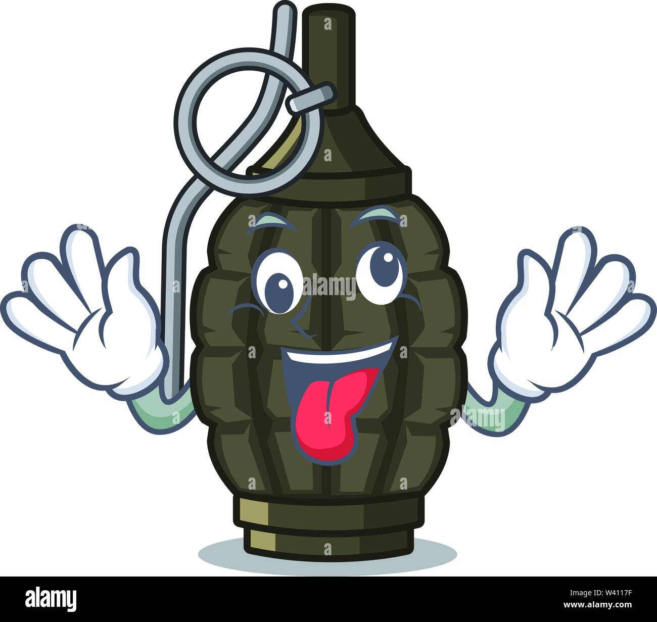 Crazy grenade toys above wooden cartoon table vector illustration Stock ...