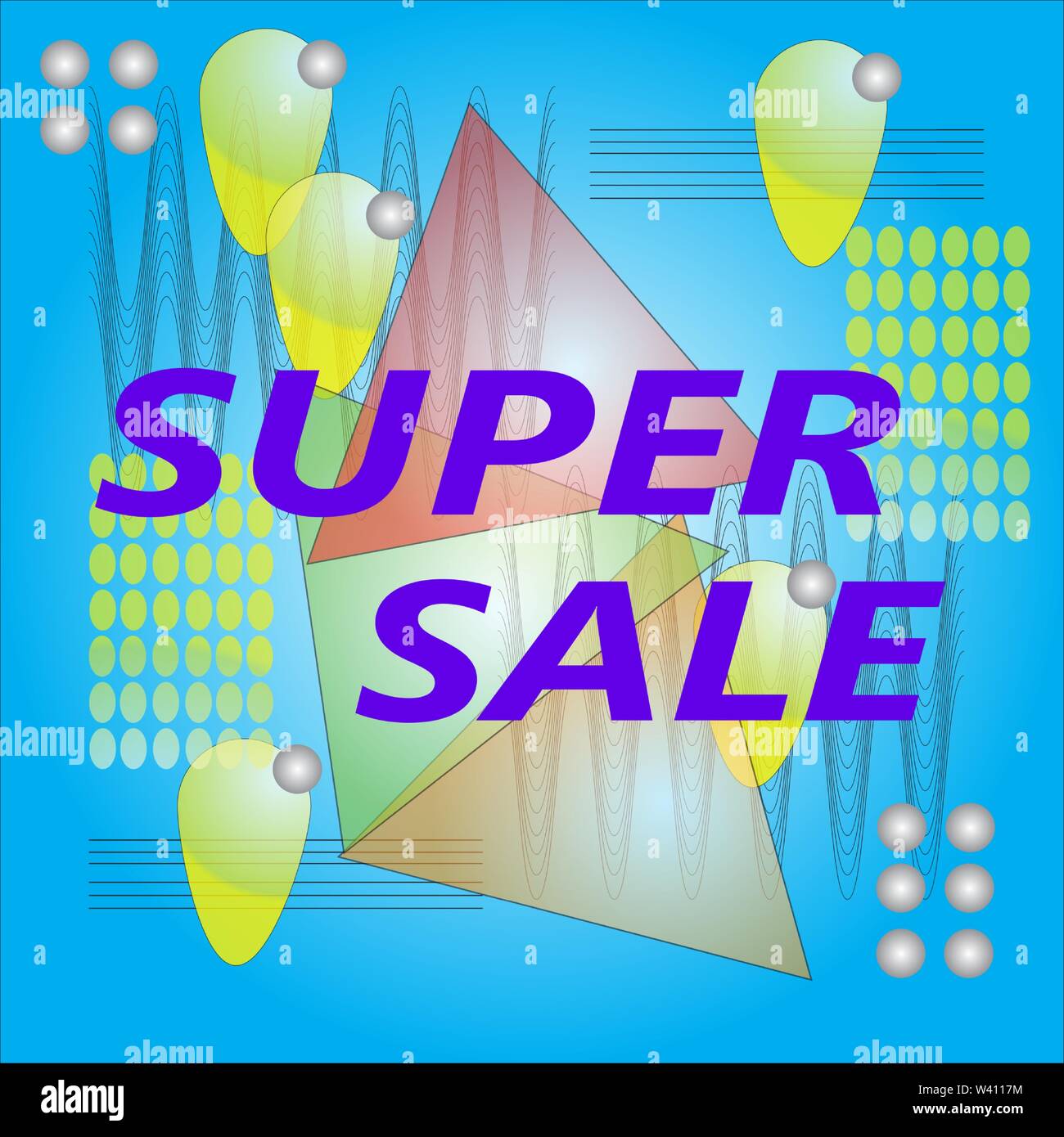 Super sale banner, colorful and playful design Stock Vector