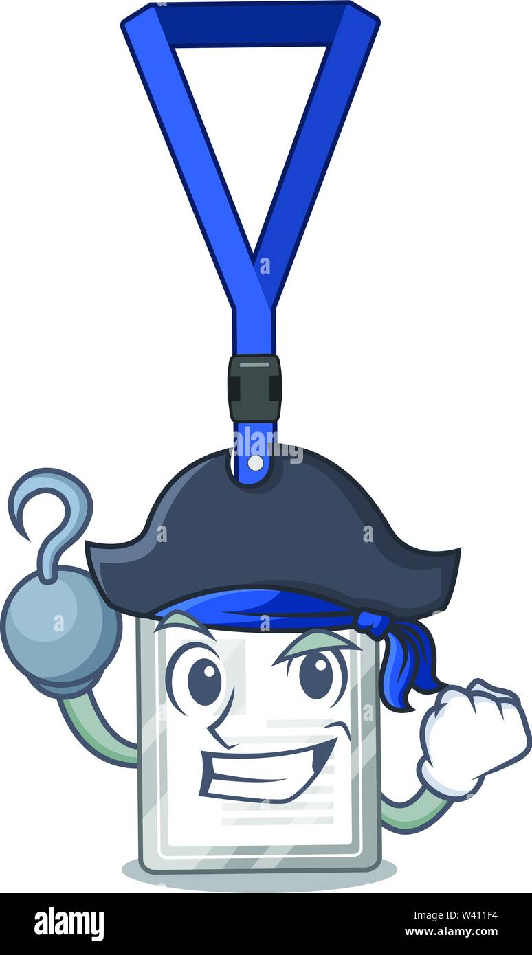 Pirate name tag in the character shape vector illustration Stock Vector