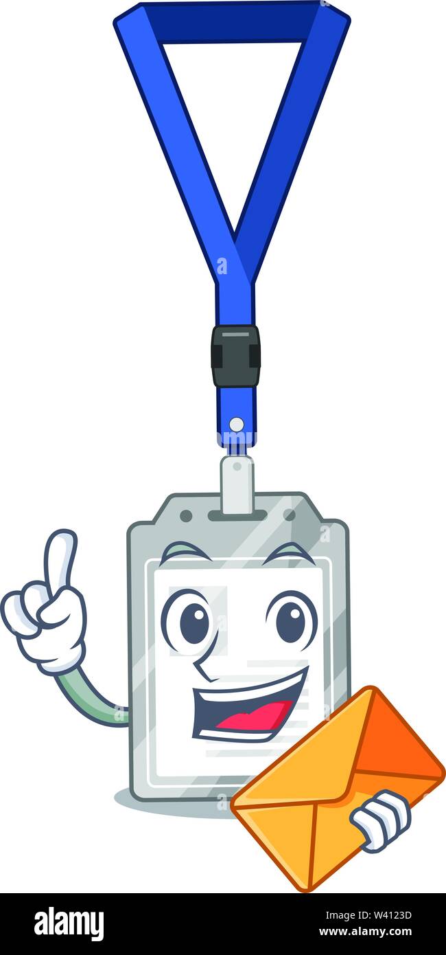 With envelope name tag on the mascot table vector illustration Stock