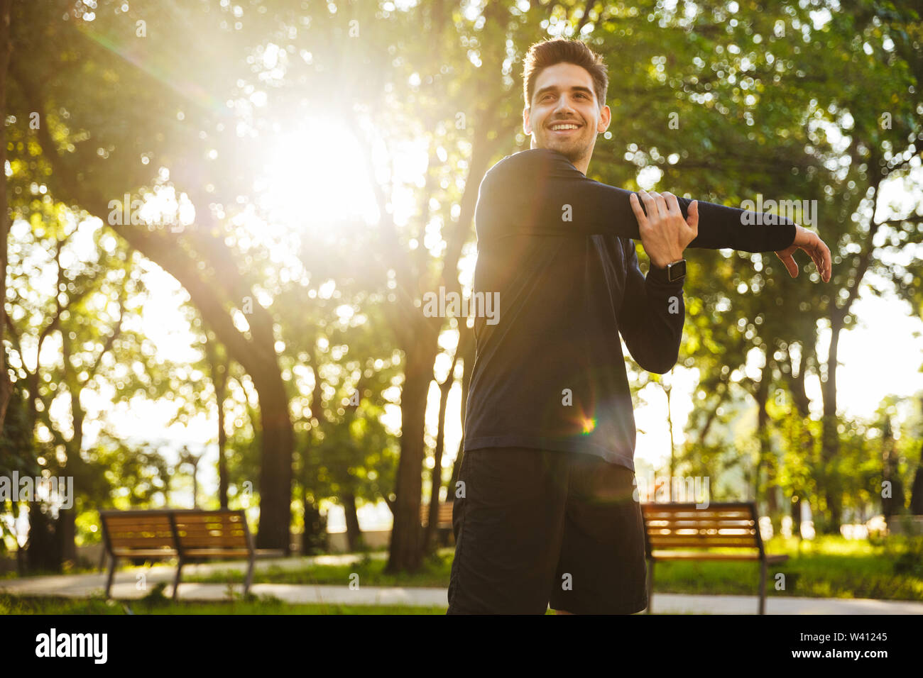 Exercises his arms hi-res stock photography and images - Alamy