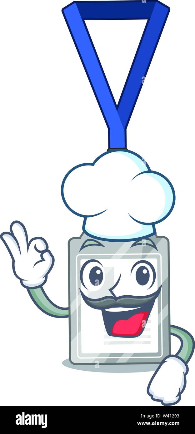 Chef name tag on the mascot table vector illustration Stock Vector