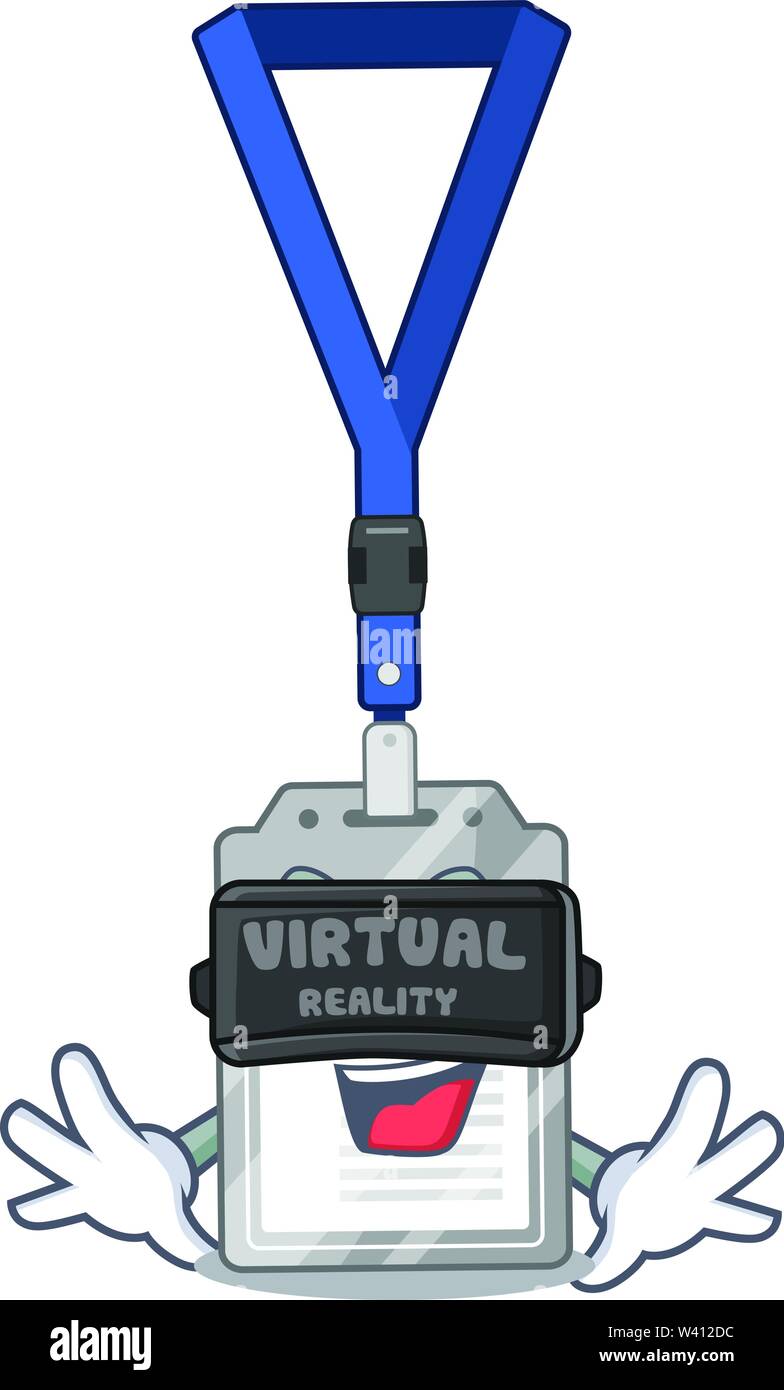 Virtual Name Label Virtual reality name tag isolated in the cartoon vector illustration ...