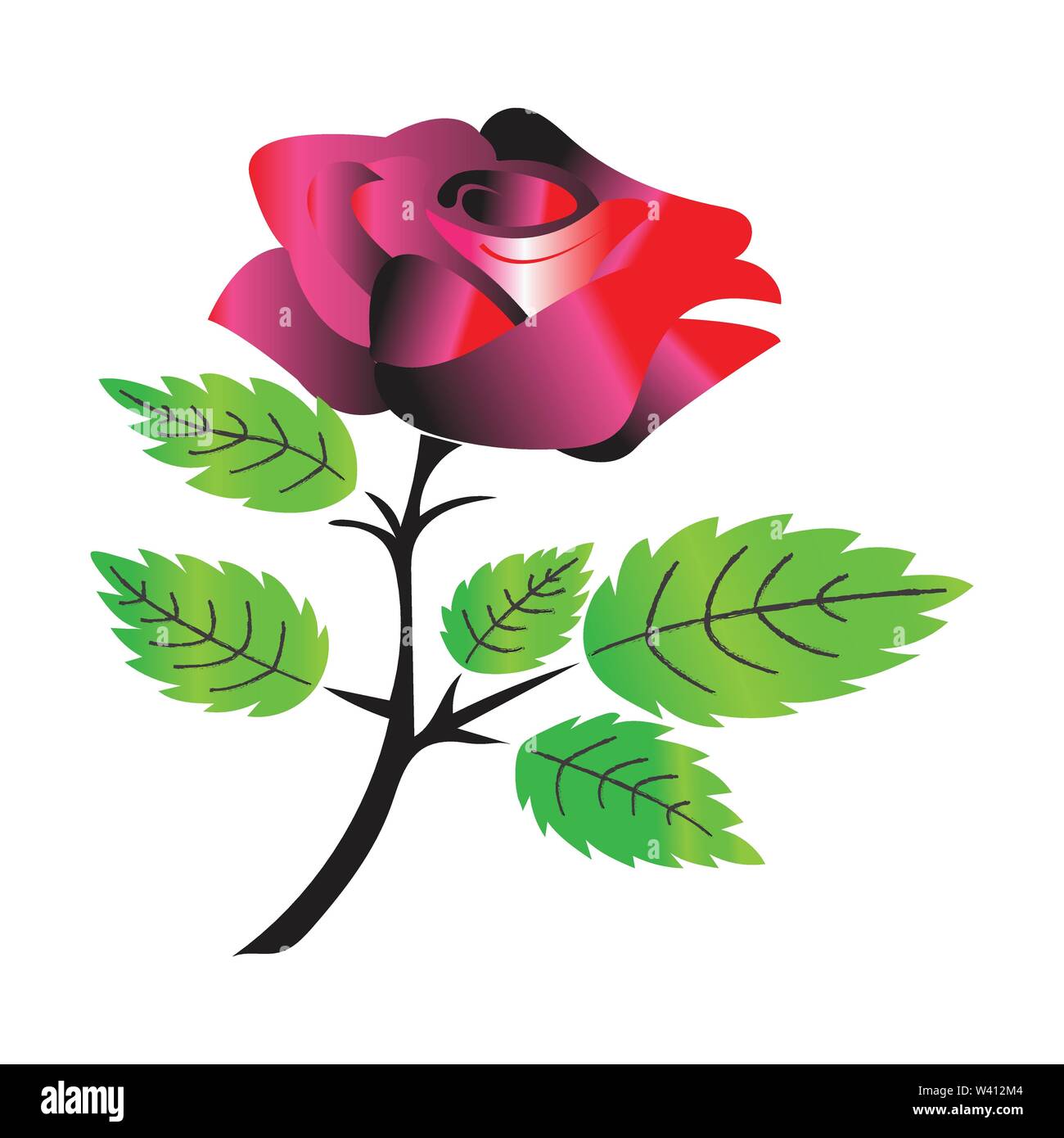 red rose isolated on white background Stock Vector Image & Art - Alamy