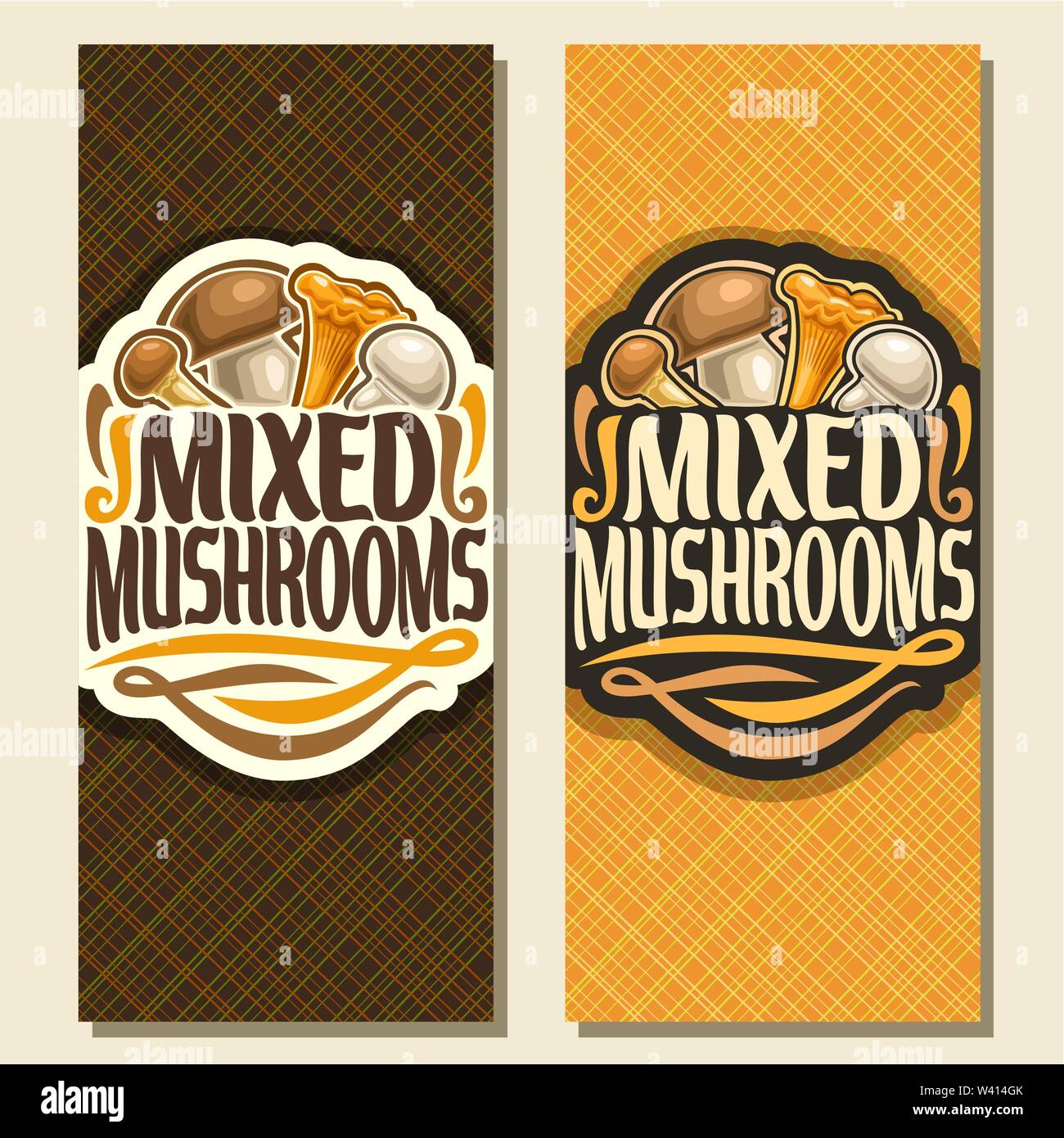 Vector vertical banners for Mushrooms Stock Vector