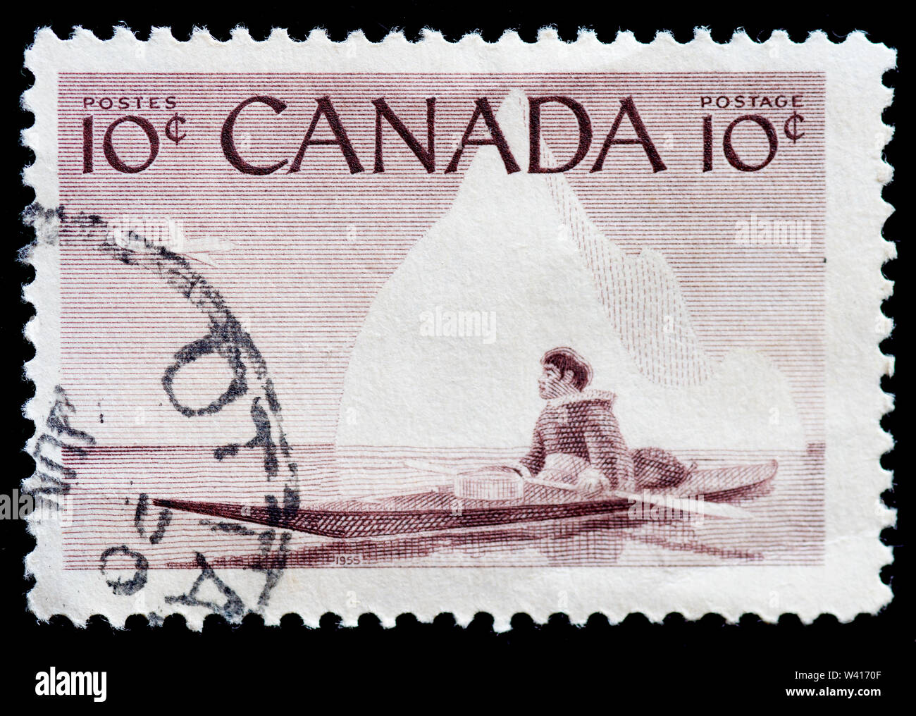 Canada Postage Stamp Eskimo and Kayak Stock Photo Alamy
