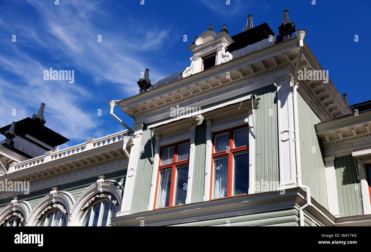 Umea, Sweden June 2, 2019 historic house, now tenants a housing