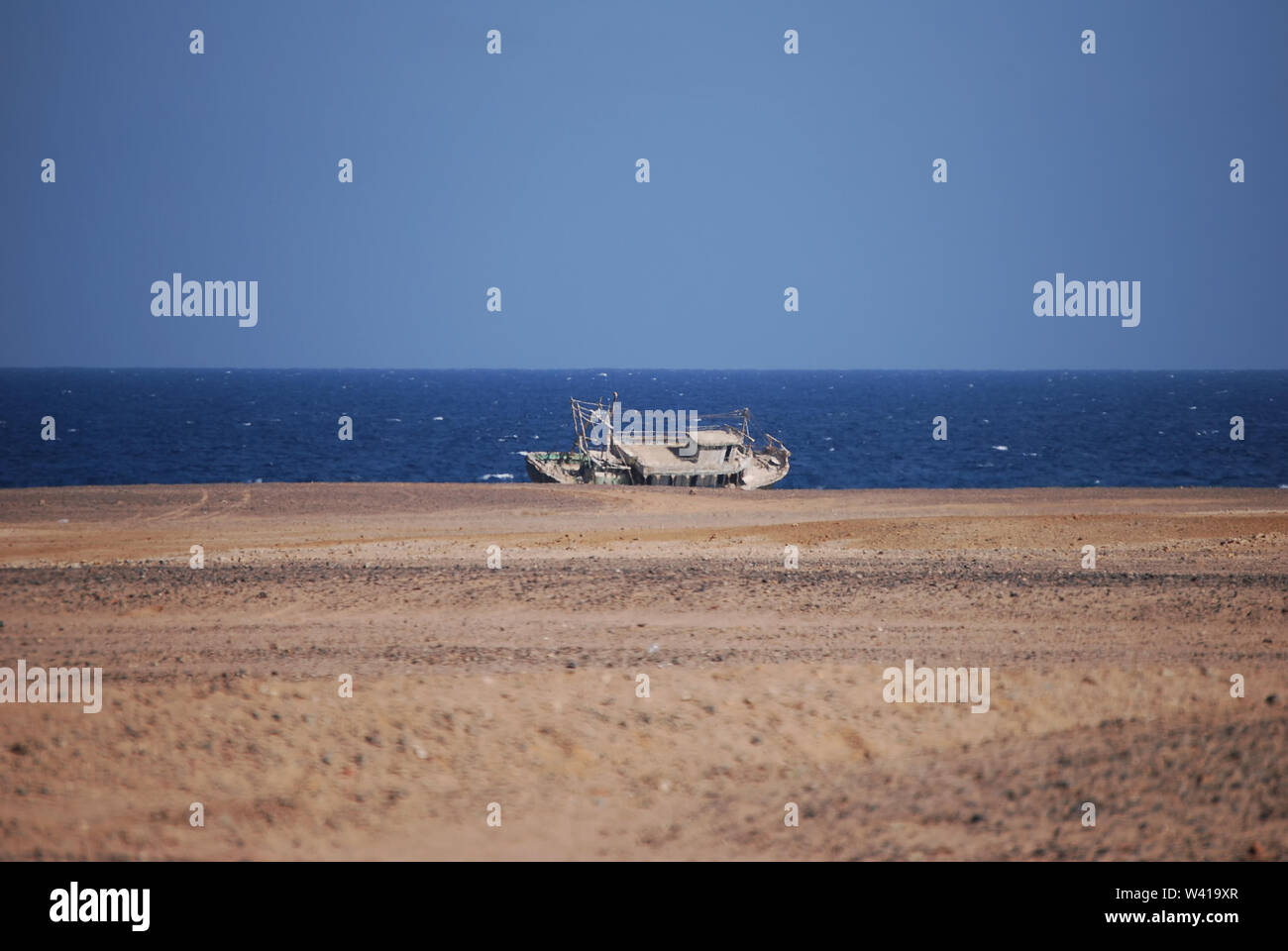 An abandoned boat on the coast of the Red Sea in Egypt Stock Photo - Alamy