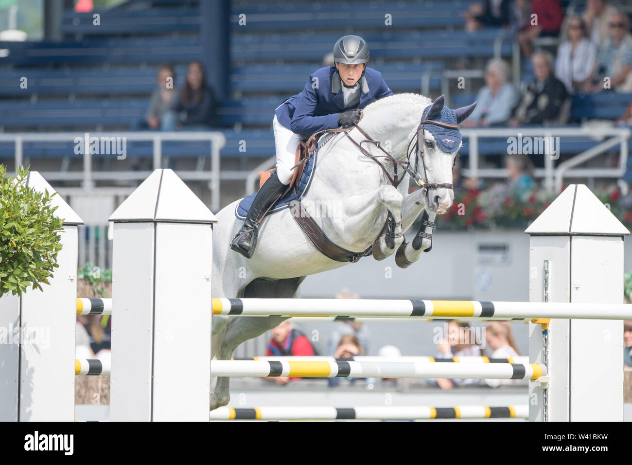 Martin FUCHS, SUI, on Clooney 51, Action, Prize of the craft, Springprüfung (Fehler/Zeit), World Equestrian Festival, CHIO Aachen 2019 from 16.07 - 21.07.2019 in Aachen/Germany; | Usage worldwide Stock Photo