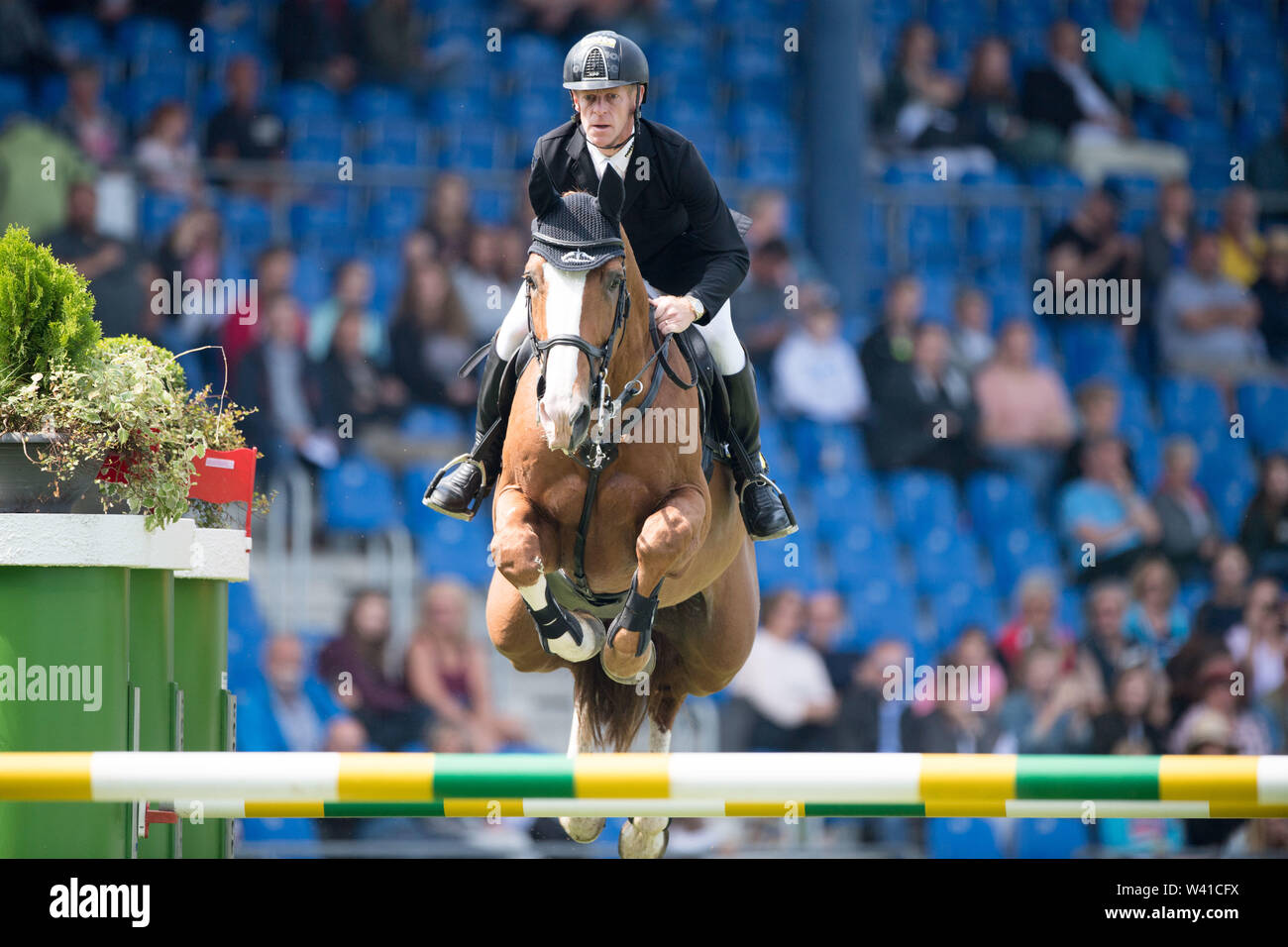 Marcus EHNING, GER, on Funky Fred, Action, Prize of the craft, Springprüfung (Fehler/Zeit), World Equestrian Festival, CHIO Aachen 2019 from 16.07 - 21.07.2019 in Aachen/Germany; | Usage worldwide Stock Photo