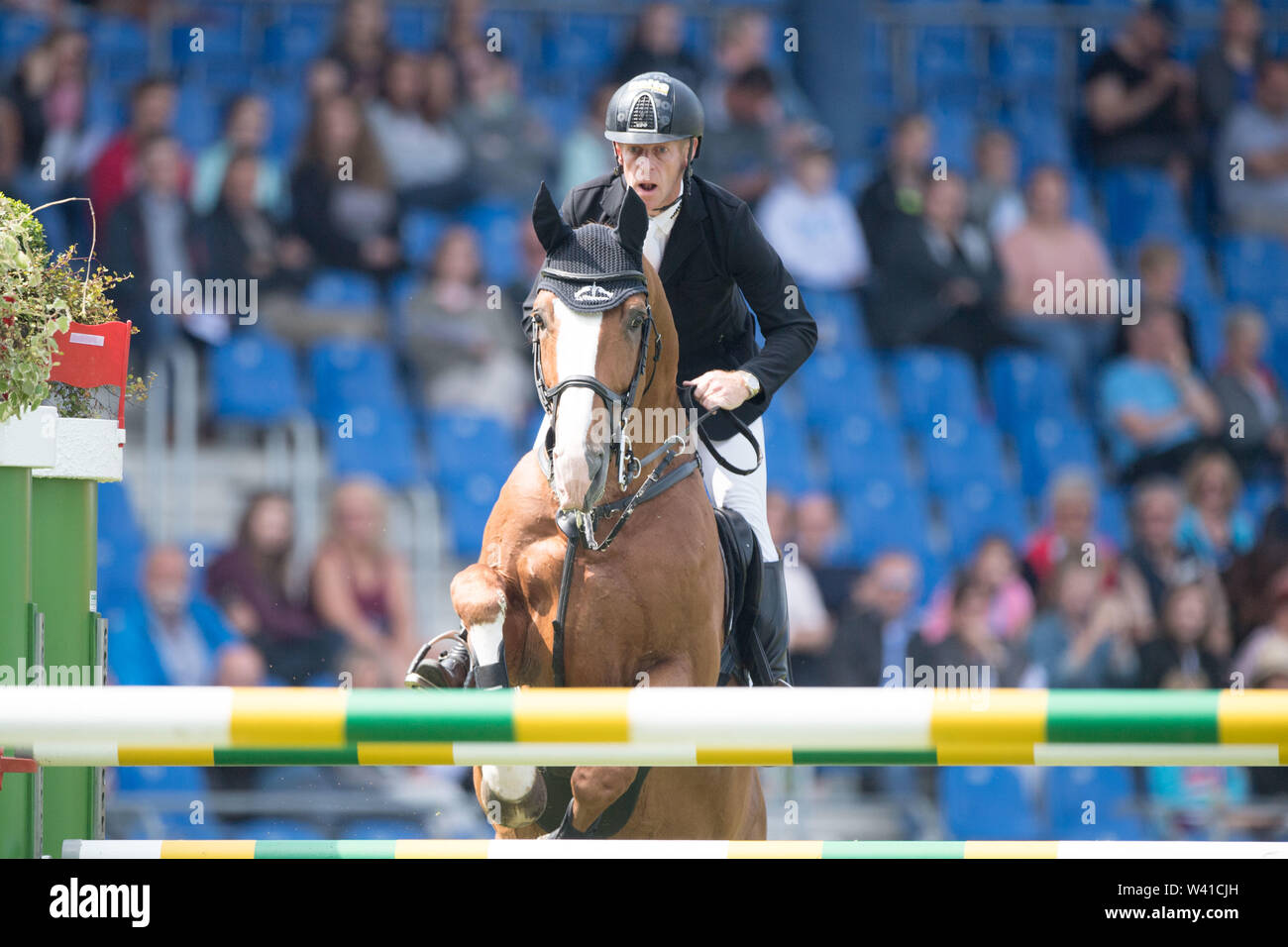 Marcus EHNING, GER, on Funky Fred, Action, Prize of the craft, Springprüfung (Fehler/Zeit), World Equestrian Festival, CHIO Aachen 2019 from 16.07 - 21.07.2019 in Aachen/Germany; | Usage worldwide Stock Photo