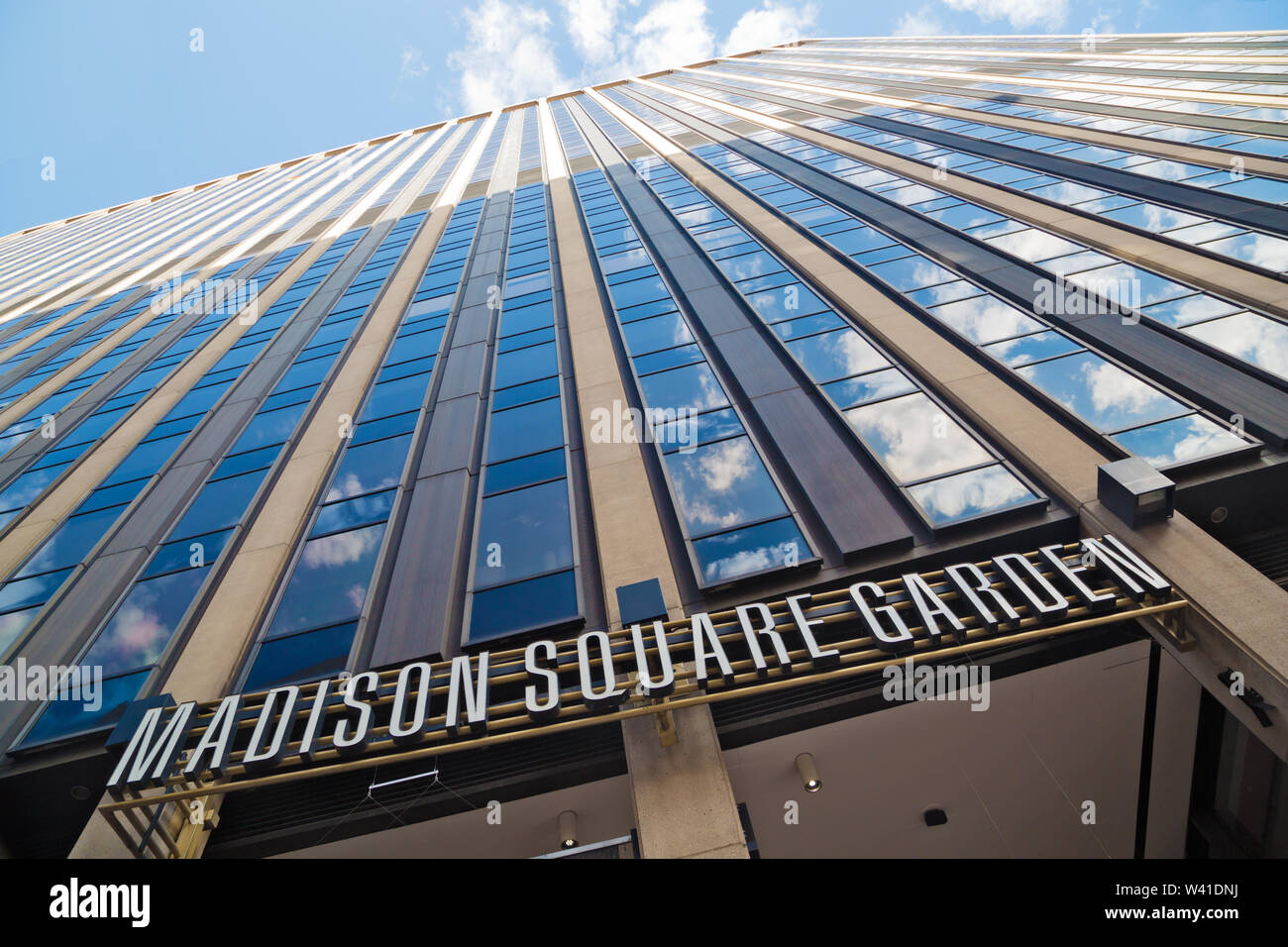 New York City - Circa 2018: Madison Square Garden Outside Marquee Banner  Advertising Knicks Basketball Game Stock Photo, Picture and Royalty Free  Image. Image 98449195.