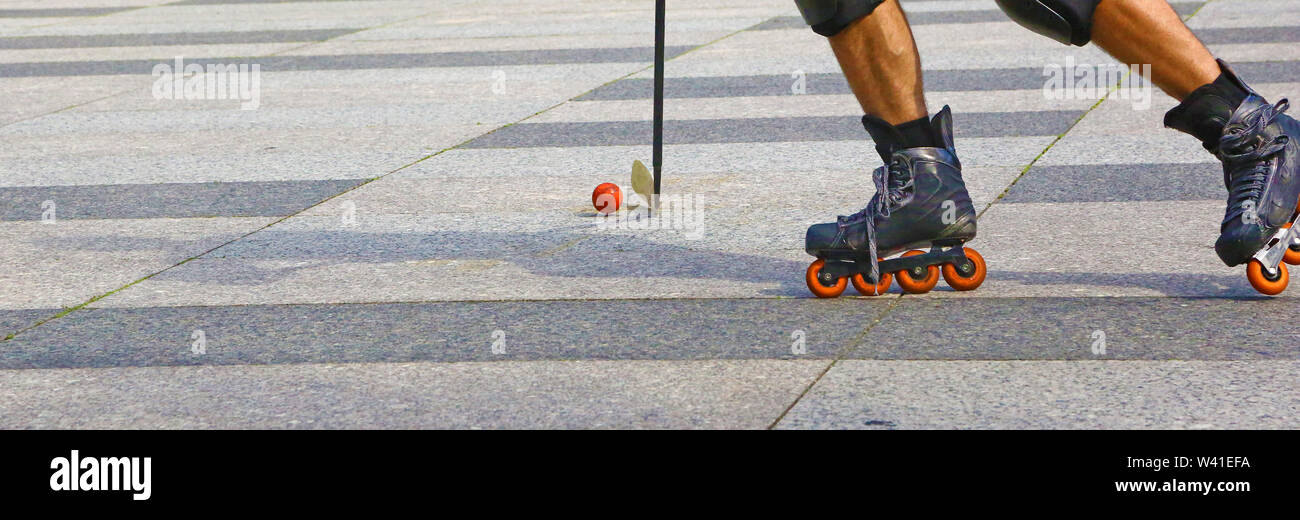 Roller inline hockey outdoor Stock Photo Alamy