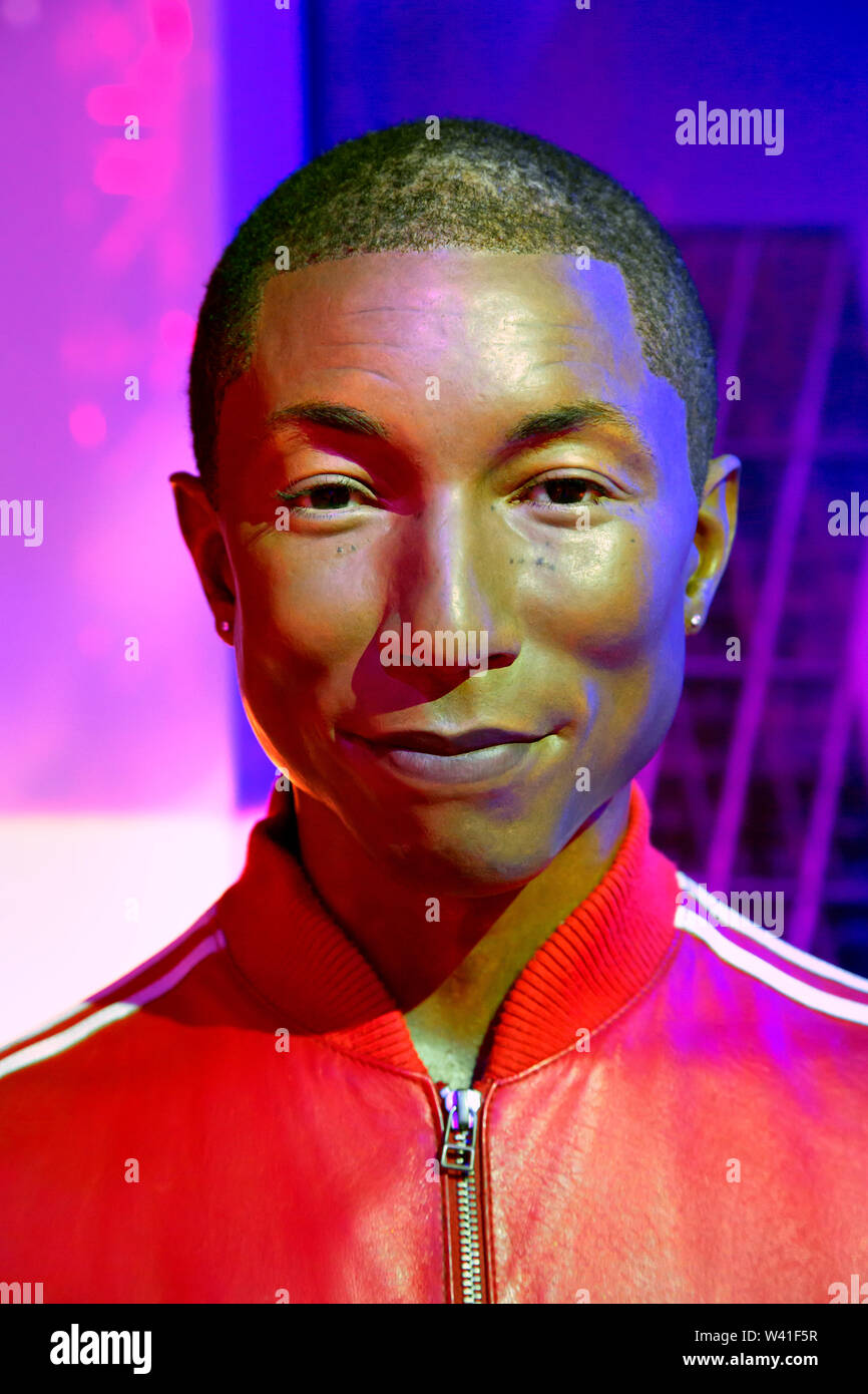 Pharrell Williams in Madame Tussauds of New York Stock Photo