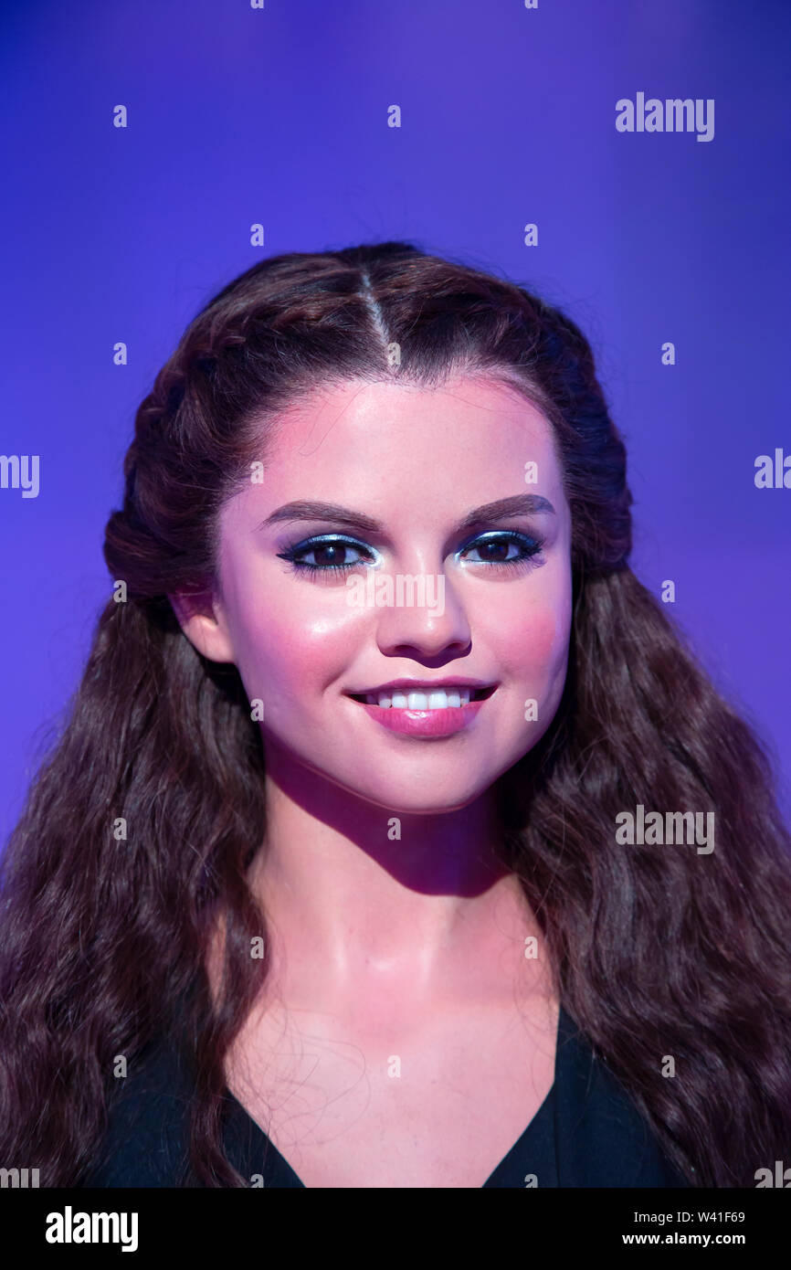 Portrait of Selena Gomez in Madame Tussauds of New York Stock Photo