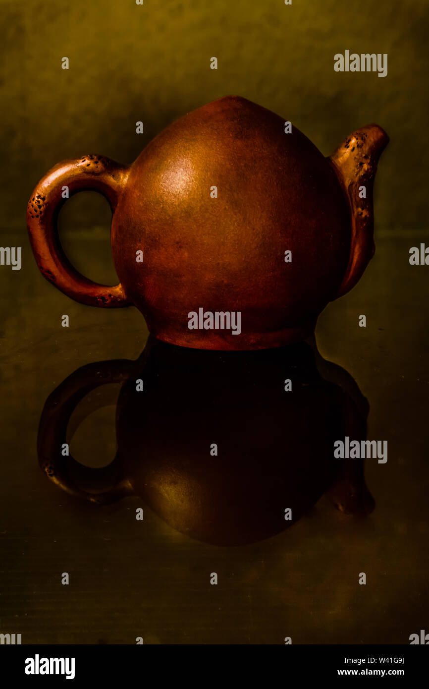 Chinese clay vintage teapot isolated Stock Photo Alamy