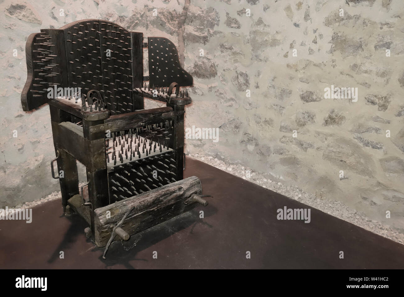 The medieval Chair of Torture (Judas Chair Stock Photo - Alamy
