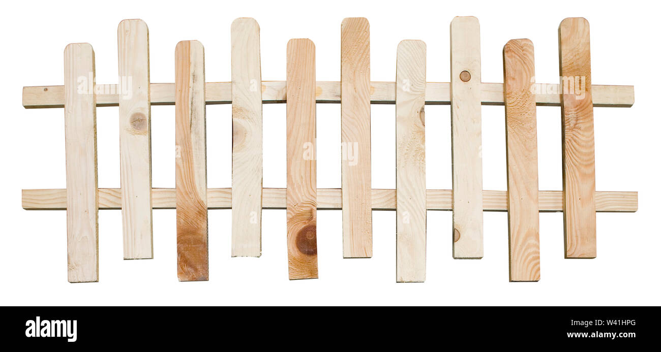 Decorative wooden fence isolated on white with clipping path Stock ...