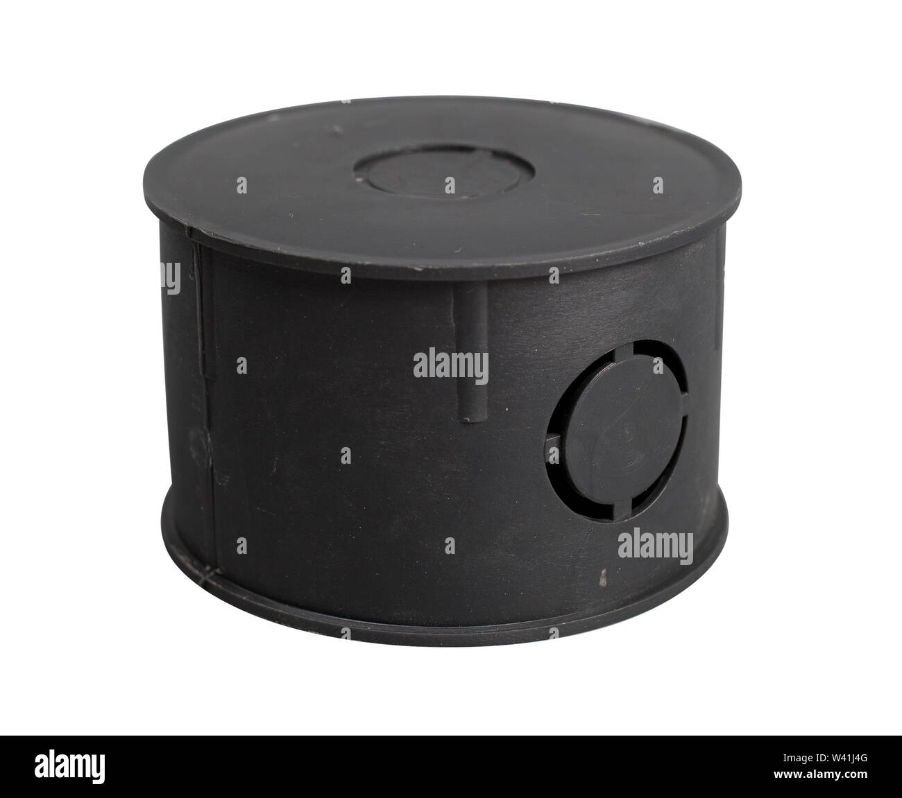 Home electric cable distribution box for in wall mount. On white with