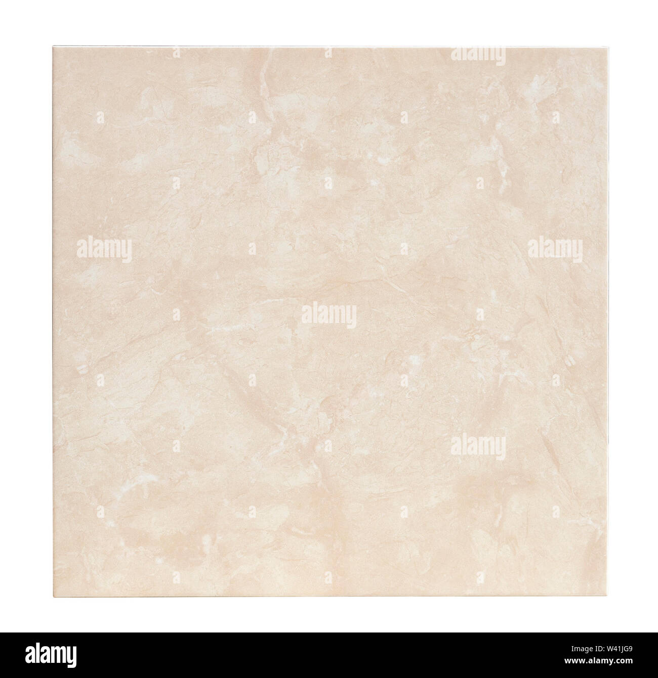 Floor ceramic tile with marble effect on white, clipping path included