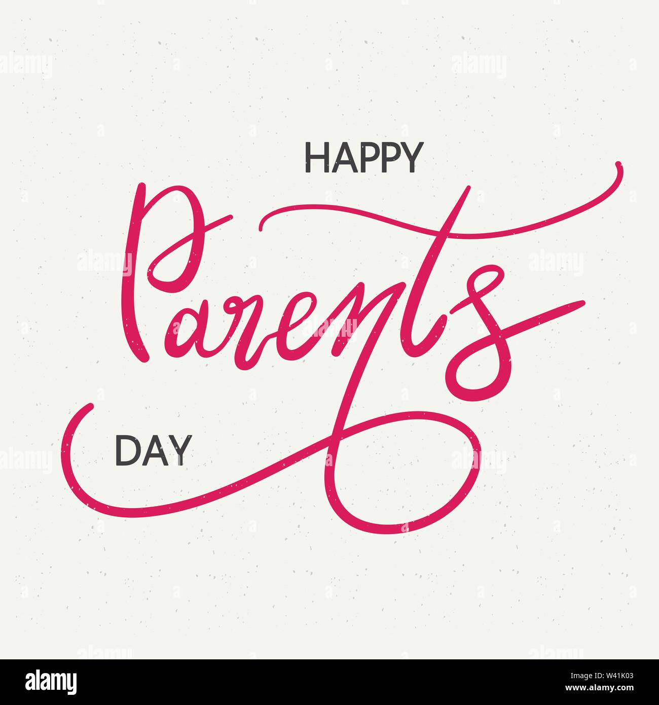 Happy parents day typography by write hand vector text on white background graphic Stock Vector