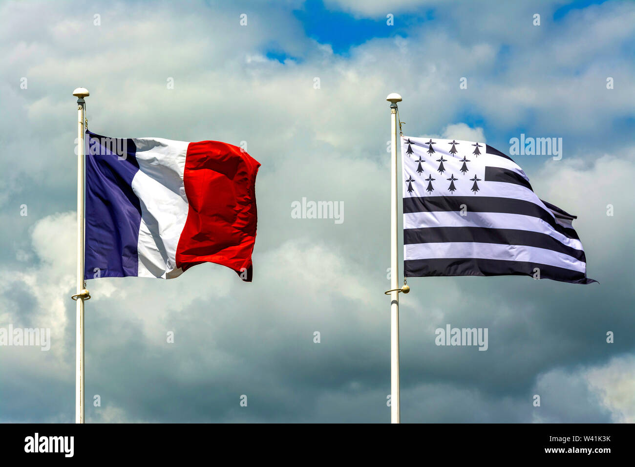 Breton And French Flags France Stock Photo Alamy