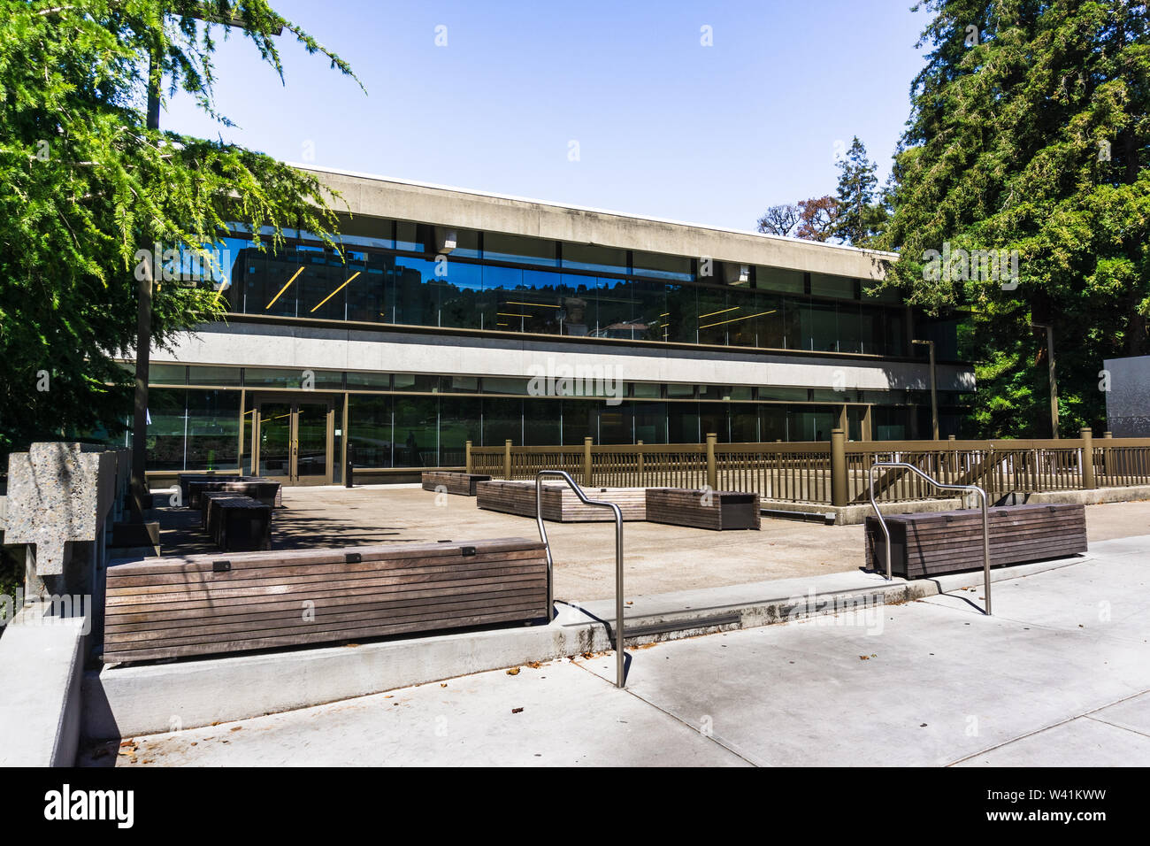 July 13, 2019 Berkeley / CA / USA - Moffitt Library in the UC Berkeley campus is one of the busiest libraries, serving students of all majors with lon Stock Photo