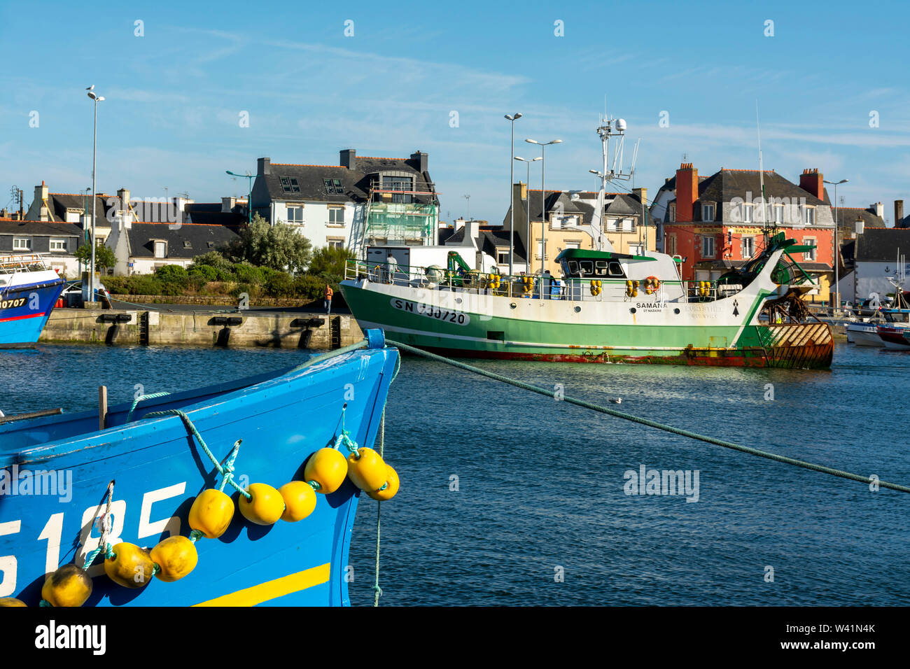 Le Guivinec harbor, Pays Bigouden, Finistere, Bretagne, France Stock Photo