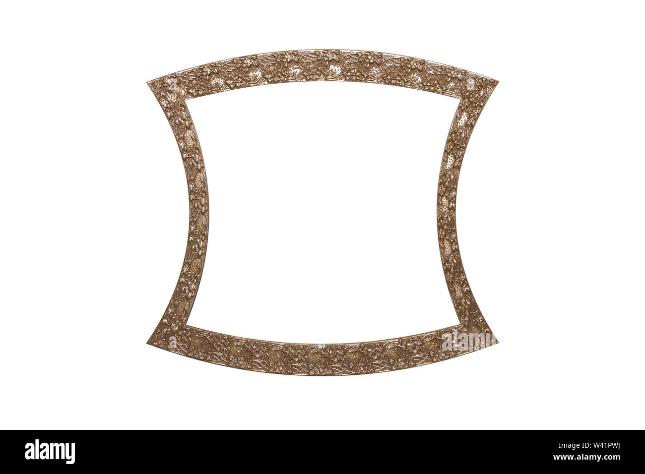 rectangular metal vintage frame. isolated on white background Stock