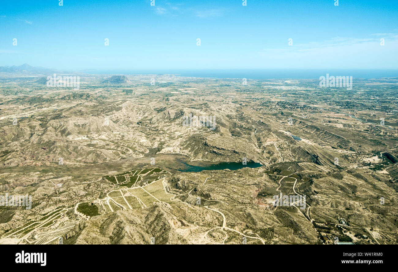 Aerial view from aircraft over Spain, Europe Stock Photo