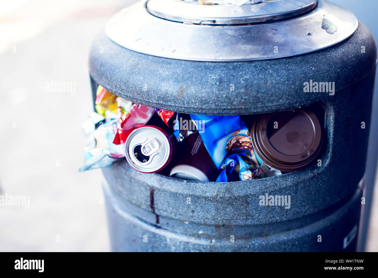 Row of metal trash cans hires stock photography and images Alamy