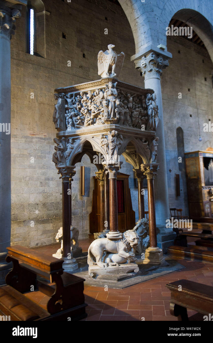 Italy, Tuscany, Pistoia, the Sant Andrea Church, Pulpit by Giovanni