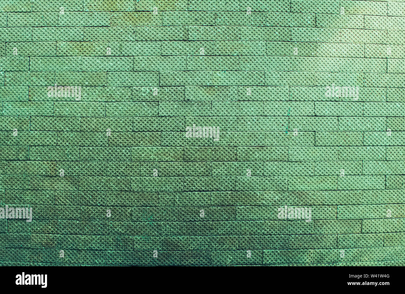 The green bricks wall background vintage and modern texture Stock Photo ...