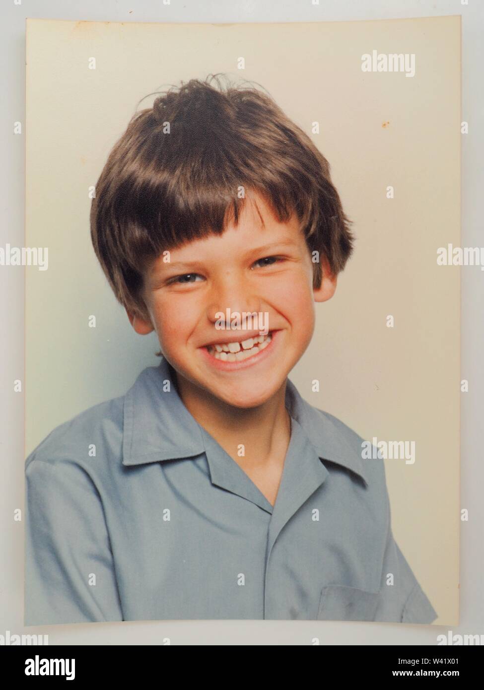 Vintage Image Of School Boy In The 80S Stock Photo - Alamy