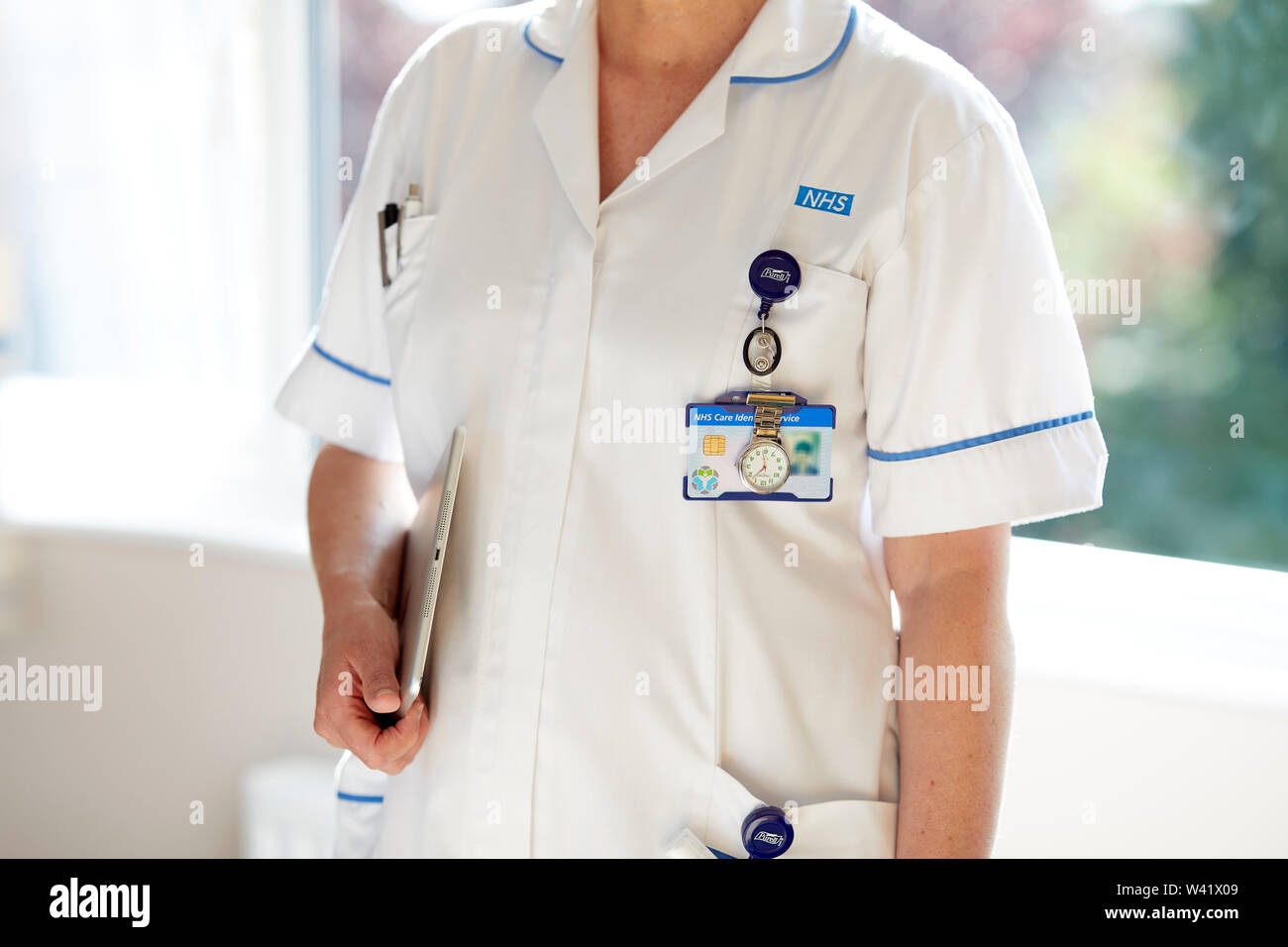 Close up of Nurse wearing uniform Stock Photo