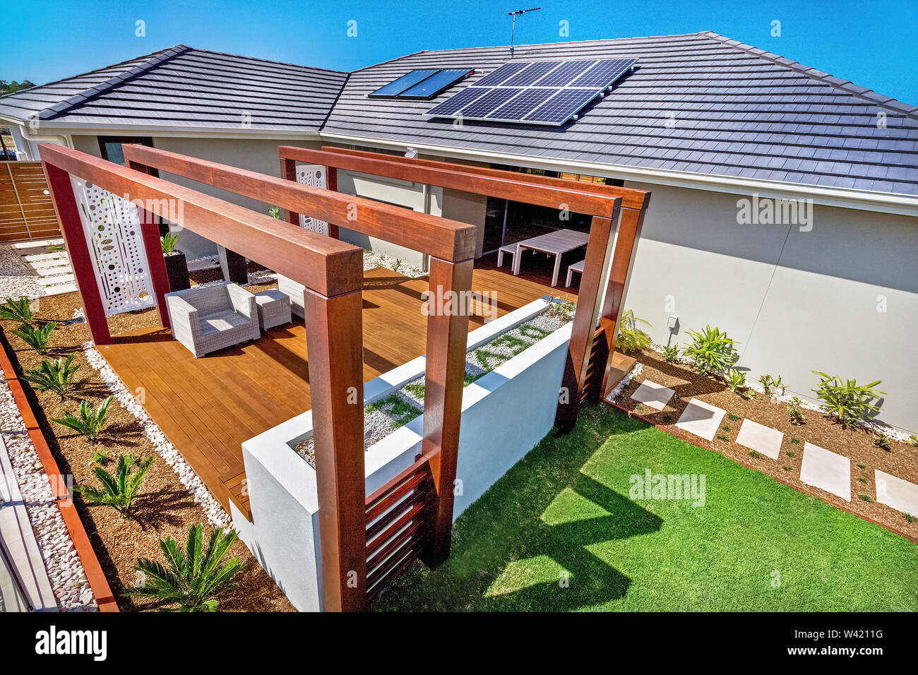 Solar Panels House Aerial High Resolution Stock Photography And Images Alamy