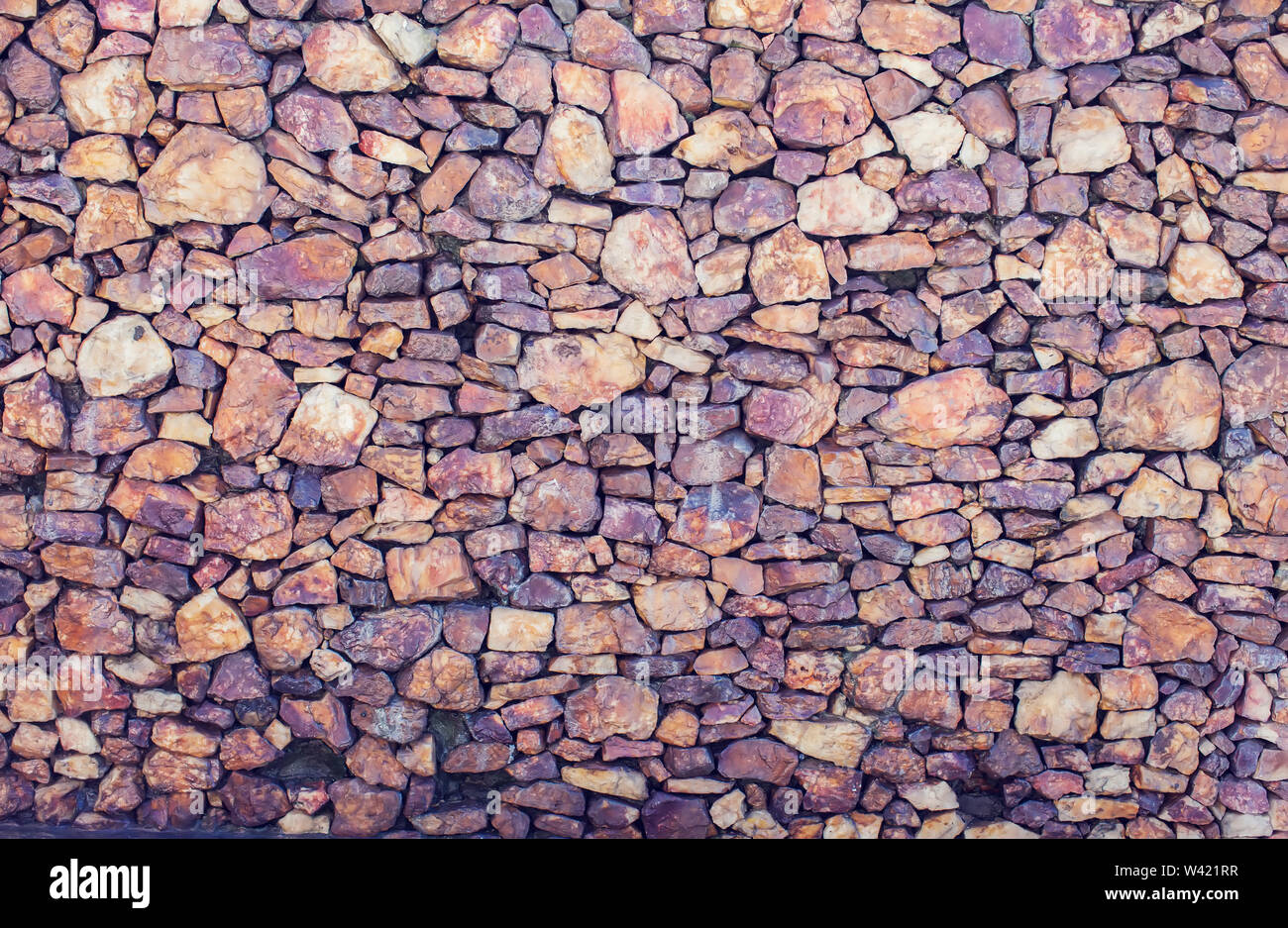 brick and stone wall texture grunge background Stock Photo