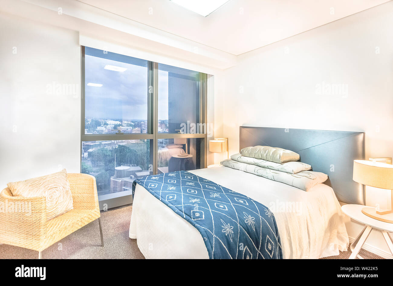 Master Bed With City View In Luxury Room Colorful Rooms Near Town Luxurious Look From Windows And Attractive Lamps Close To Glass Panel Pillows On Stock Photo Alamy Master Bed With City View In Luxury Room Colorful Rooms Near Town Luxurious Look From Windows And Attractive Lamps Close To Glass Panel Pillows On Stock Photo Alamy