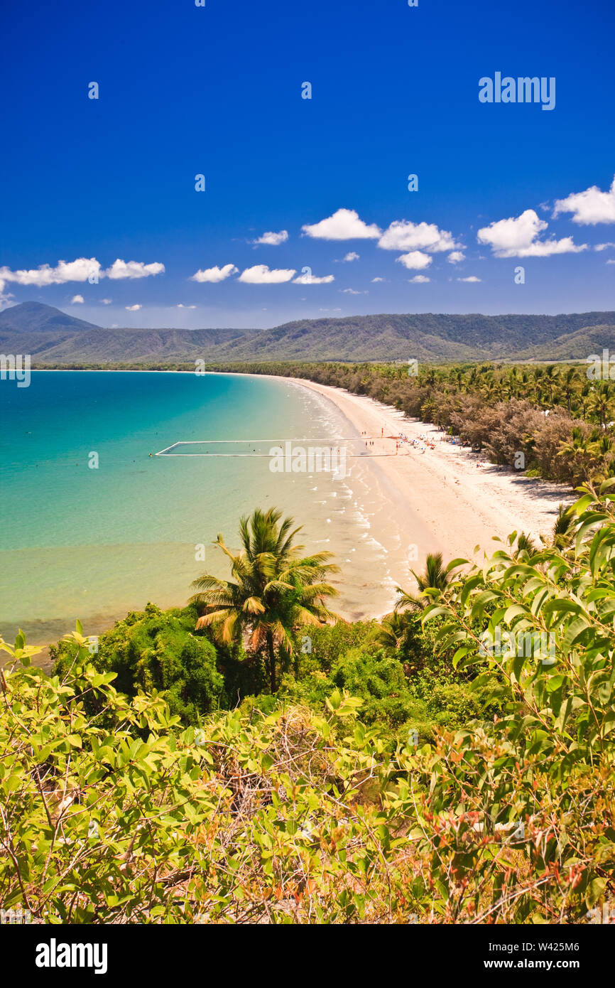 Aerial-view portrait of a beach on a sunny day Stock Photo