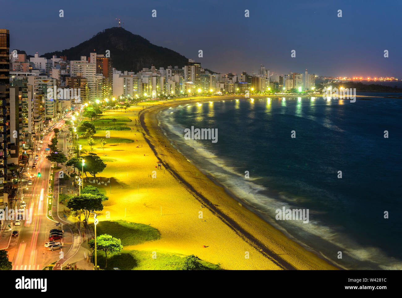 pix Vitoria Brazil Nightlife https www alamy com night view of the costa beach in vila velha espirito santo brazil image260664360 html