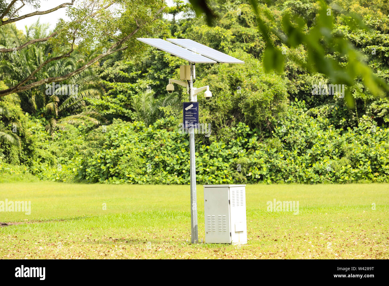 Solar Powered CCTV Singapore Stock Photo