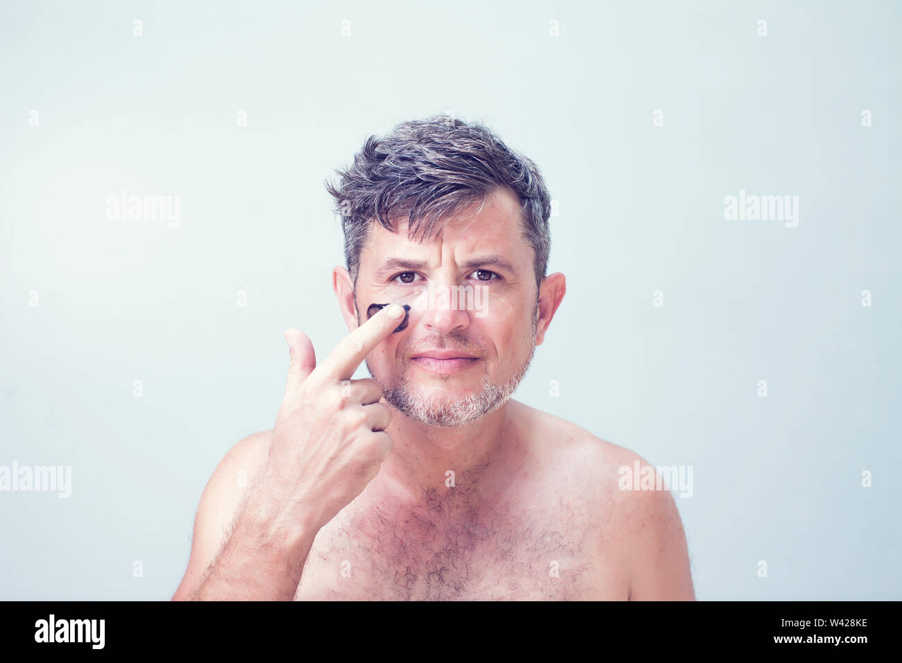 Download Black Face Charcoal Mask Man High Resolution Stock Photography And Images Alamy PSD Mockup Templates