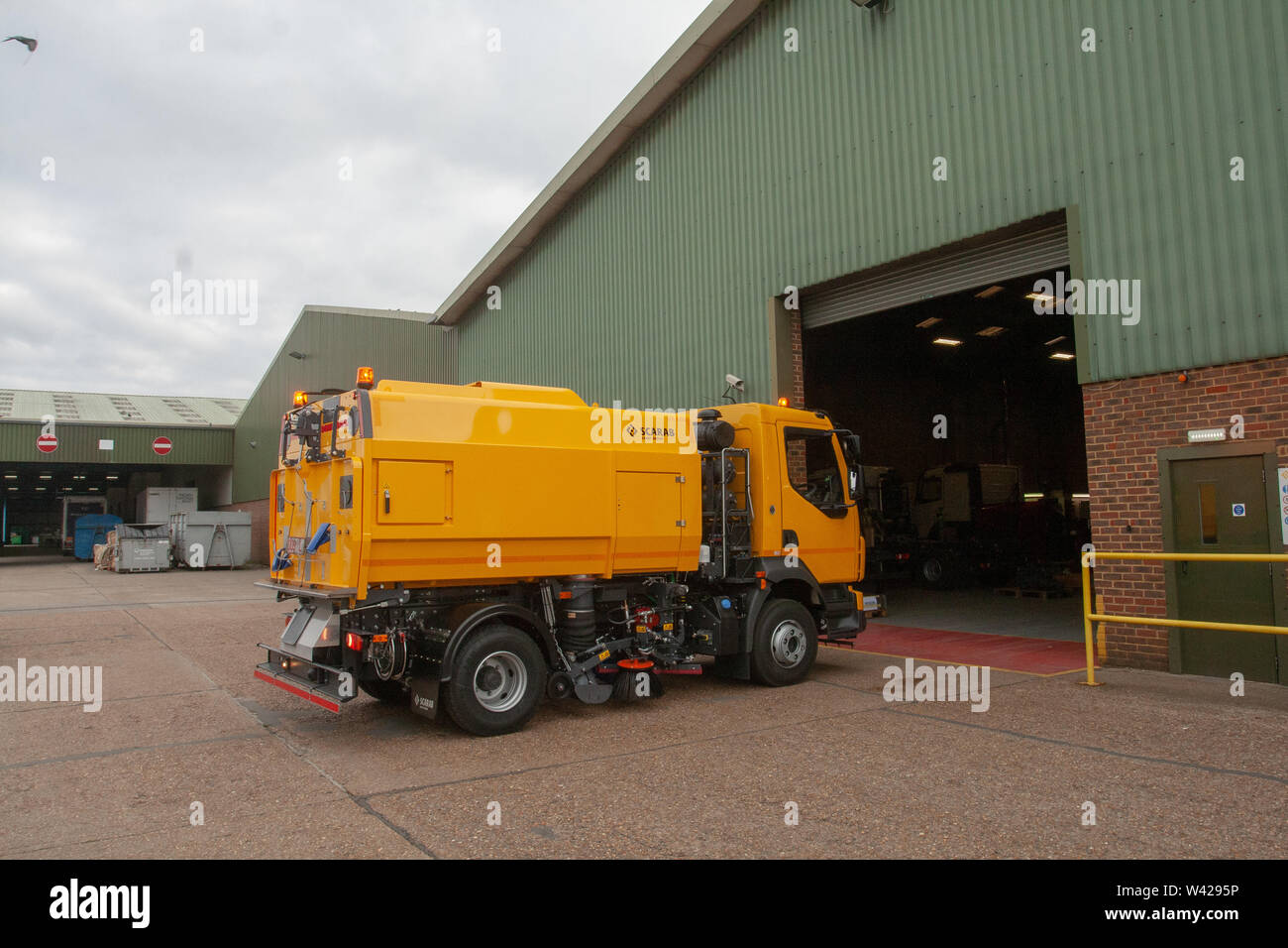 A Scarab Road Sweeper ready for delivery to client UK Stock Photo