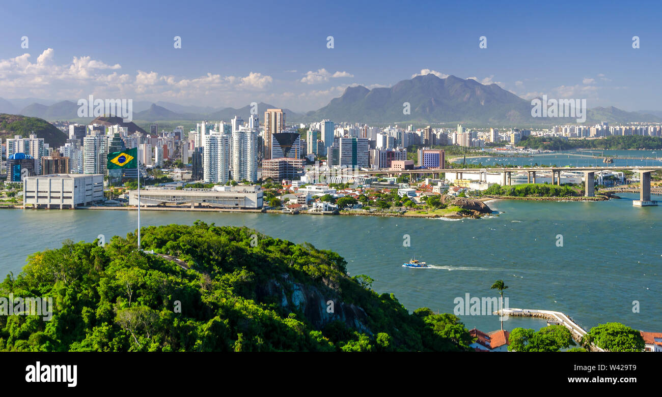 Panoramic view of Vitoria , Espirito Santo , Brazil. Stock Photo