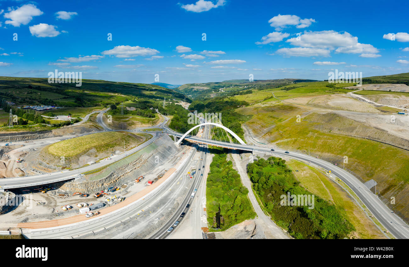 BRYNMAWR, WALES, UK JULY 3, 2019 Aerial view of the new Jack