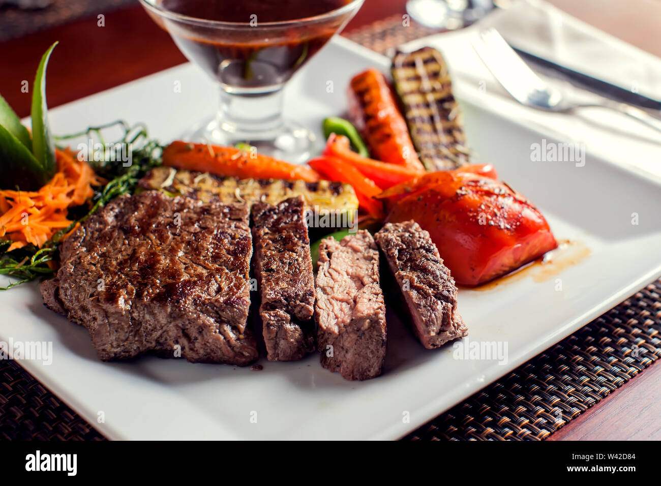 Savory grilled steak served hi res stock photography and images Alamy