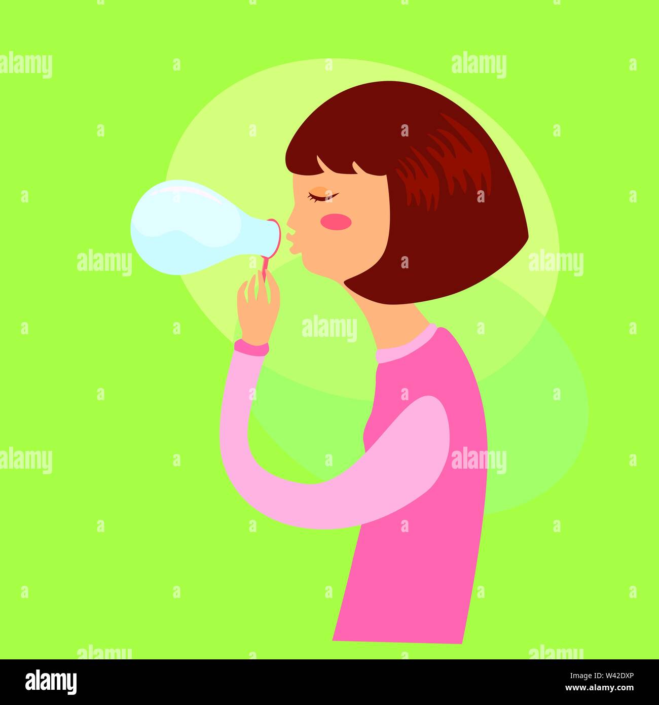 Blowing bubbles cartoon hi-res stock photography and images - Alamy