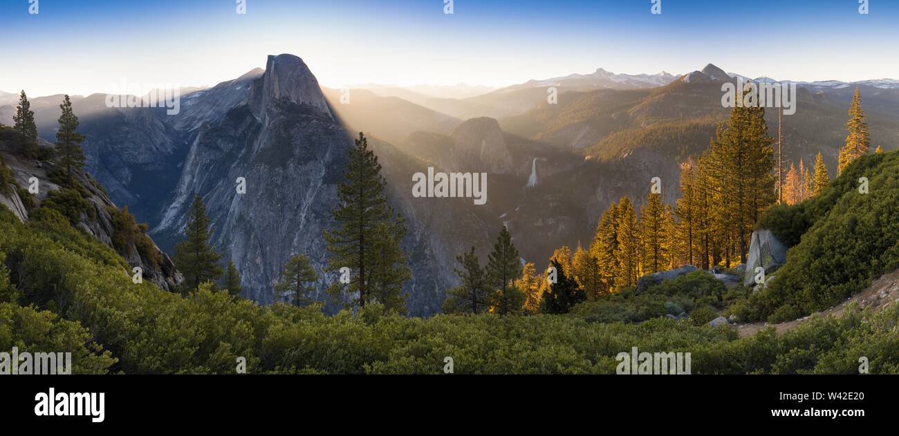 Half Dome and Yosemite Valley in Yosemite National Park during colorful ...