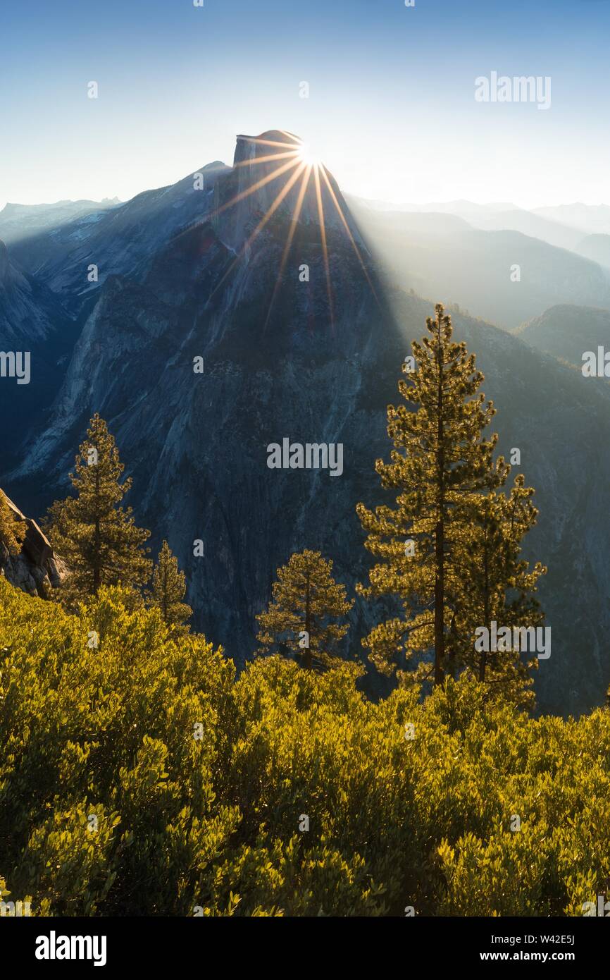 Half Dome and Yosemite Valley in Yosemite National Park during colorful ...